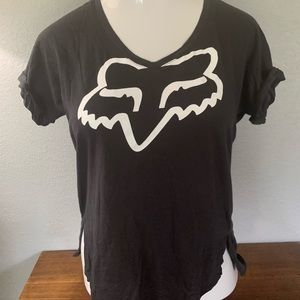 Fox Racing Women’s V-Neck Medium Gray Cotton Shirt